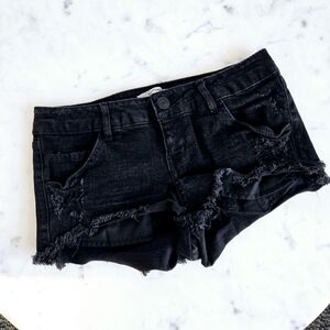 Refuge black cut off shorts